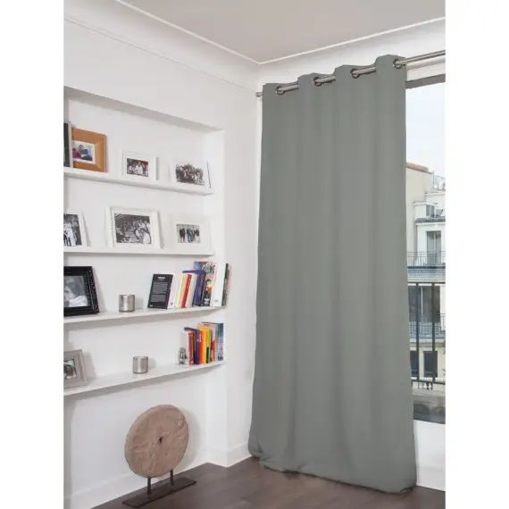 Rideau thermique occultant gris 140×260