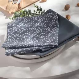 Set de 2 serviettes de table en Polyester Bleu gris 40×40 cm