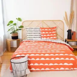Parure housse de couette coton bio rouge 240×260 cm