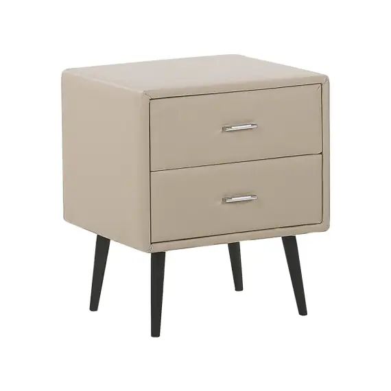 Table de chevet en cuir PU beige