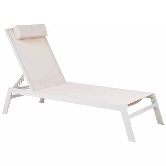 Chaise longue en aluminium beige II