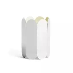 Vase Arcs en Métal, Acier inoxydable – Couleur Miroir – 26.21 x 26.21 x 25 cm – Designer Muller Van Severen