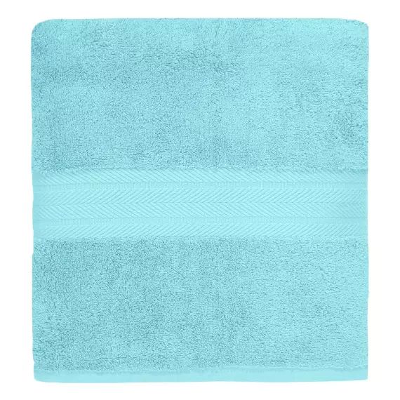 Drap de bain uni 550gr/m²  Bleu Turquoise 100×150