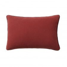 Housse de coussin en coton lavée rouge 40×60
