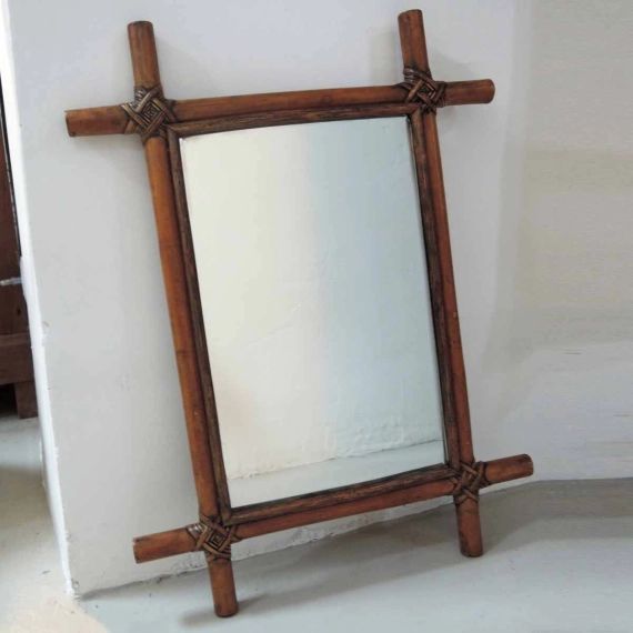 Miroir rectangulaire en rotin 79 x 59 cm – Marcel
