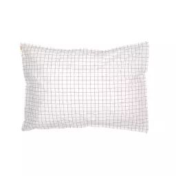 Taie d’oreiller en percale de coton bio à carreaux – rouille 50×70 cm