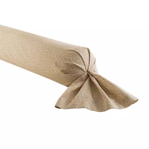 Taie de traversin en coton beige sable 43×185