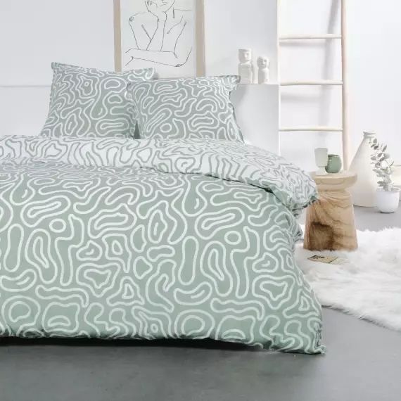 Parure de lit en Coton Vert 260×240 cm