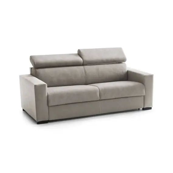 Canapé fixe 3 places en tissu gris tourterelle
