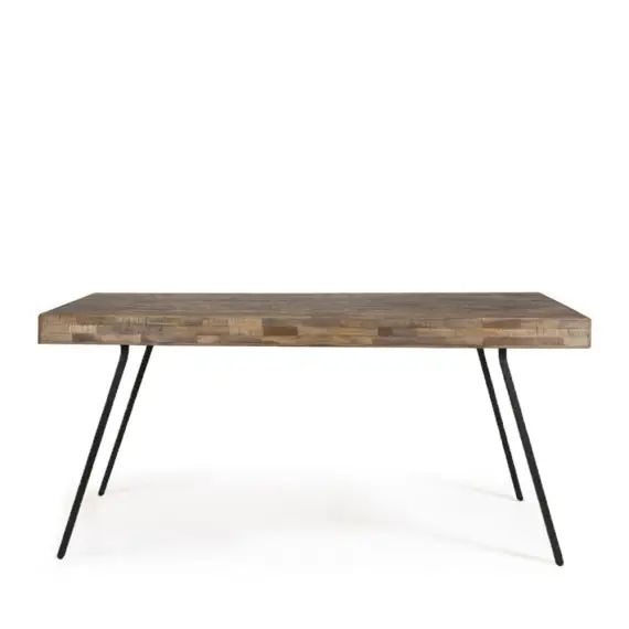 Table à manger en teck recyclé et métal 200x90cm