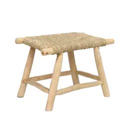 Tabouret en herbe de mer naturel moyen