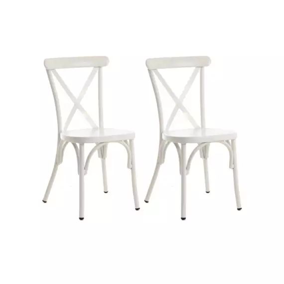 Chaise de jardin bistrot empilable en aluminium (lot de 2)