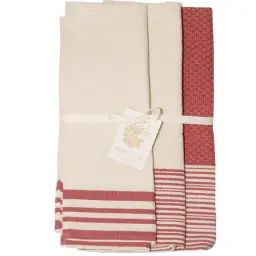 Torchons (x3) coton 45×70 rouge