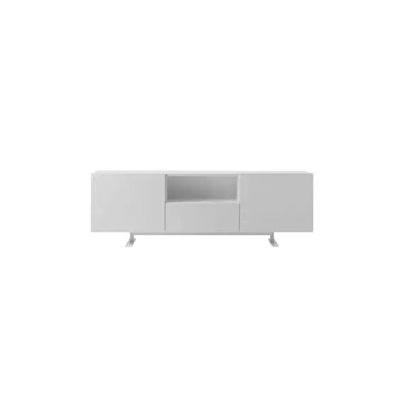 Buffet Luxor en Bois, Stratifié revêtu d’aluminium – Couleur Blanc – 270 x 120.55 x 90 cm – Designer Giulio