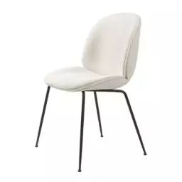 Chaise rembourrée Beetle en Tissu, Acier laqué – Couleur Blanc – 55 x 69.93 x 87 cm – Designer GamFratesi