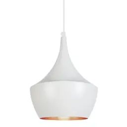 Suspension métal blanc d&rsquo;ivoire et cuivre