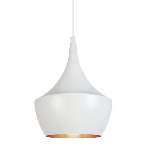 Suspension métal blanc d&rsquo;ivoire et cuivre