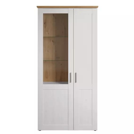 Vaisselier 2 portes dont une avec verre trempé – L95 cm