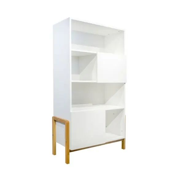 Bibliothèque 2 portes blanc naturel