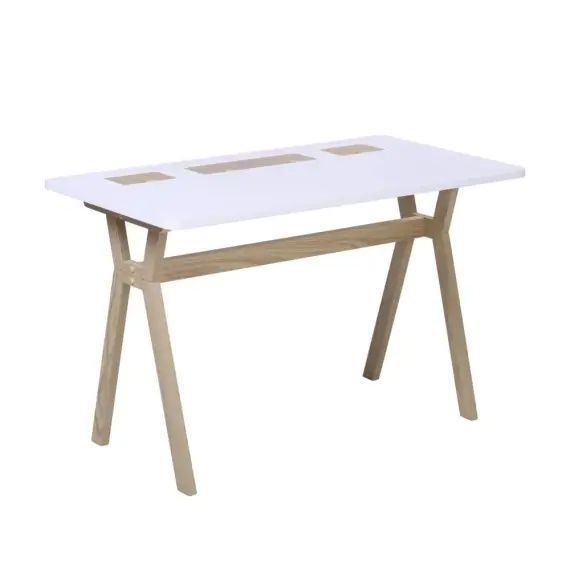 Bureau scandinave 120 cm bois et blanc