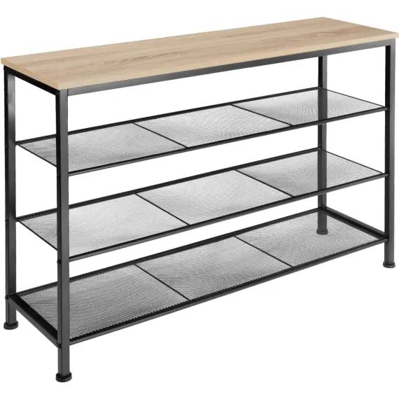 Étagère à chaussures PORTSMOUTH 100×30,5×72,5cm bois clair industriel