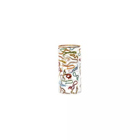Vase Toilet Paper en Verre, Or véritable – Couleur Multicolore – 15 x 15 x 30 cm – Designer Maurizio Cattelan