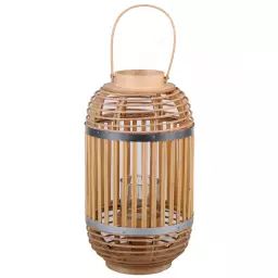 Lanterne en bambou et métal saÏgon – 21x21x38cm