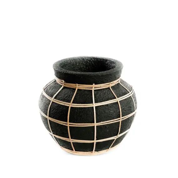 Vase en terre cuite noire naturel H19