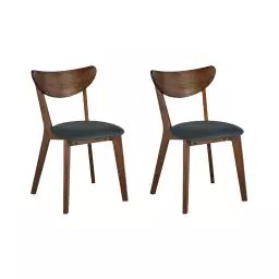 Lot de 2 chaises de salle à manger en bois foncé