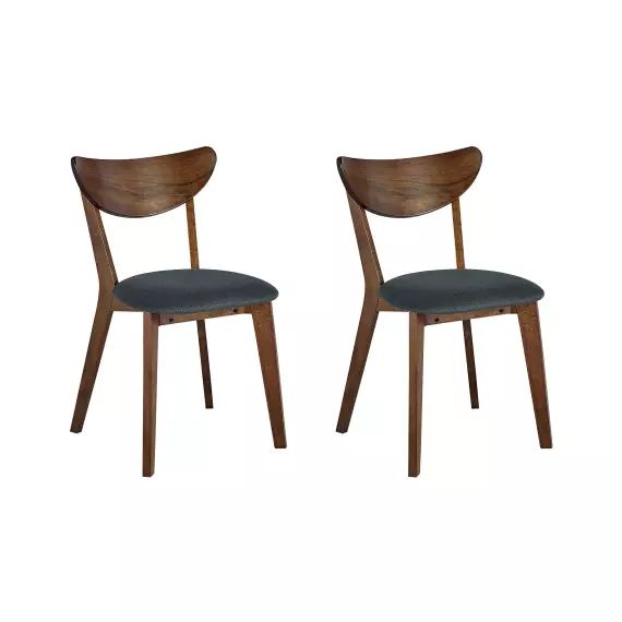 Lot de 2 chaises de salle à manger en bois foncé