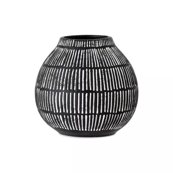 Vase à décorer noir en grès H14.50cm