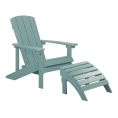 image de fauteuils et poufs de jardin scandinave Fauteuil bas de jardin bleu turquoise avec repose-pied