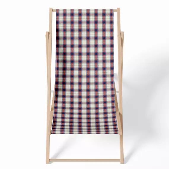 Chaise longue pliante tartan bois de hêtre multicolore