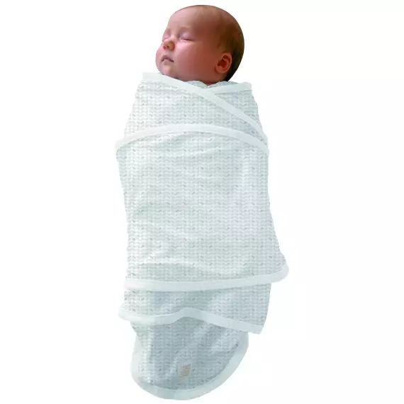 Couverture emmaillotage pour bébé en coton imprimé/blanc