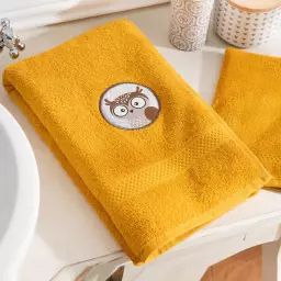 Serviette de bain enfant jaune 70×130 en coton