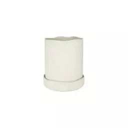 Pot de fleurs Uneru en Céramique, Grès brut recyclé – Couleur Blanc – 16 x 16 x 19.5 cm
