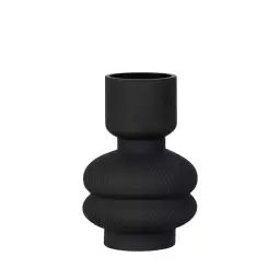 Vase en verre H22cm noir