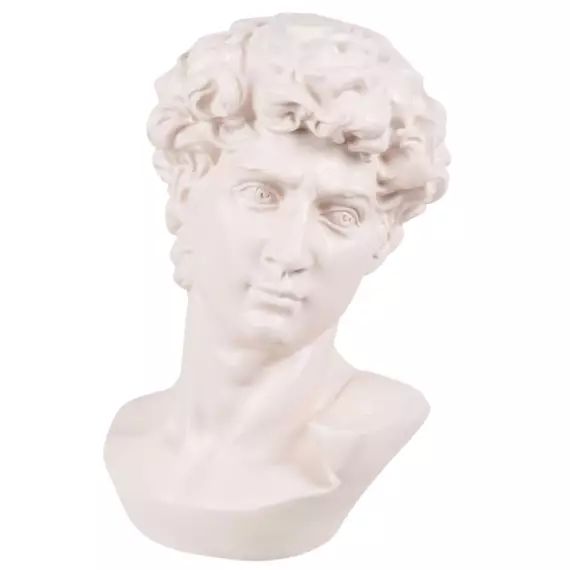 Statuette buste d’homme rose clair et tracés noir H30