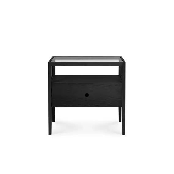 Table de chevet Spindle en Bois, Chêne massif teinté – Couleur Noir – 55 x 55.83 x 52 cm – Designer Nathan  Yong