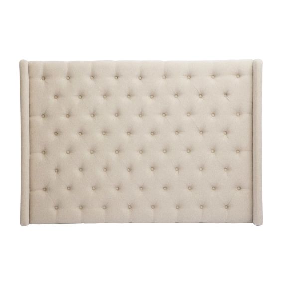 Tête de lit capitonnée en tissu beige naturel 160 cm LIZZIE
