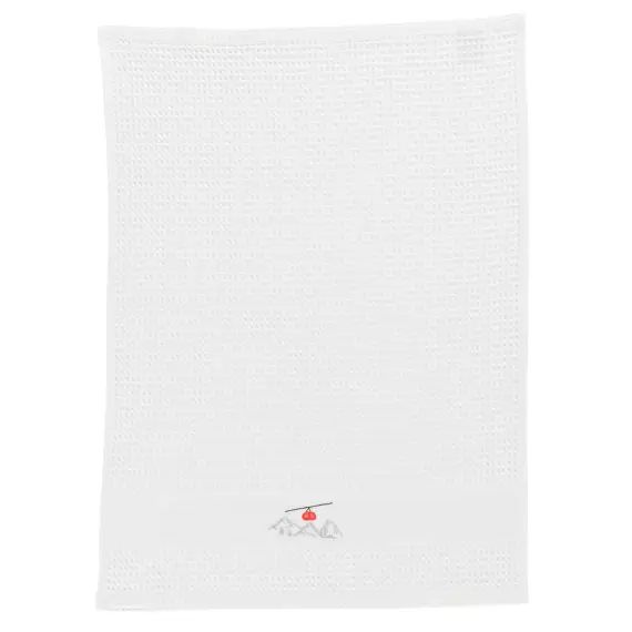 Torchon coton nid d&rsquo;abeille blanc