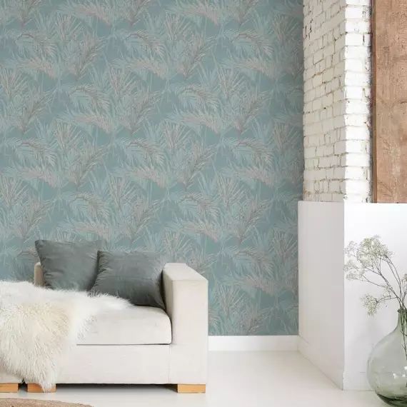 Papier peint vinyle Palm springs bleu