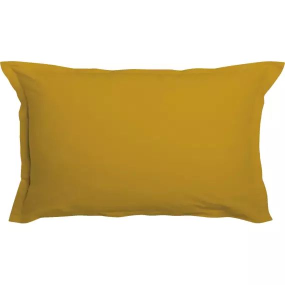 Taie d’oreiller coton jaune 50×70 cm