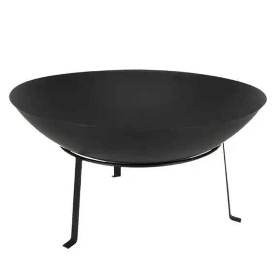 Brasero rond en métal sur pied 59 x 28 cm