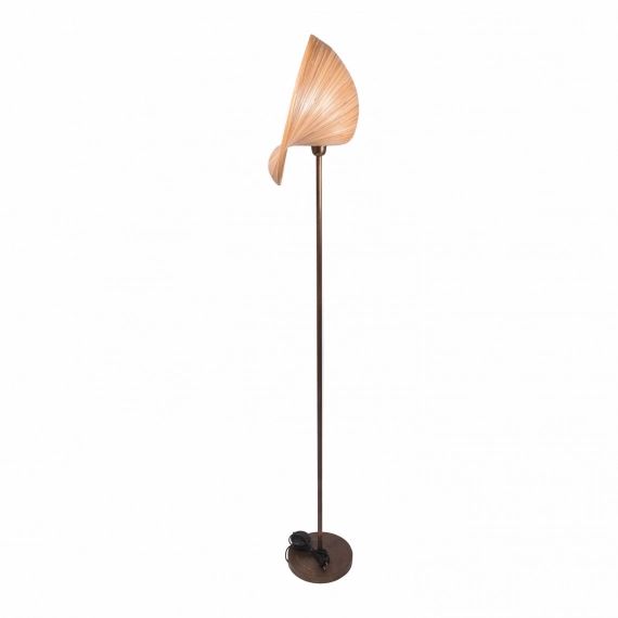 Lampadaire en bambou et pied en bronze H165