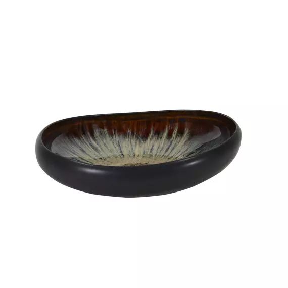 Assiette creuse en grès de table vert 21 cm – Lot de 6