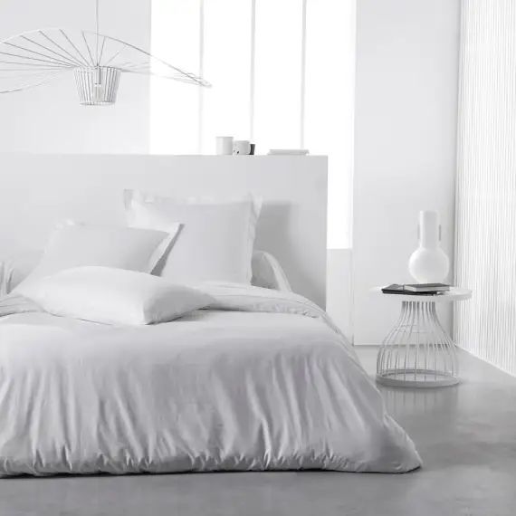 Housse de couette en Coton Blanc 240×260 cm