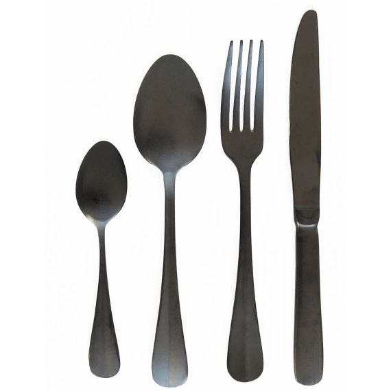 Ménagère 16 couverts en inox noir