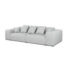 Canapé 3 places en tissu structuré gris clair