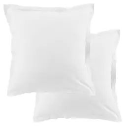 Lot de 2 taies d’oreiller carrées coton blanc 63×63 cm